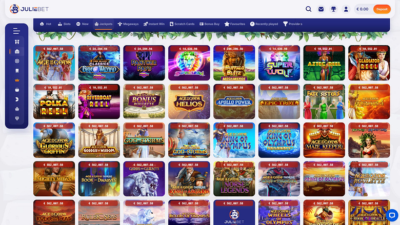Jackpot de bureau du casino Juliebet