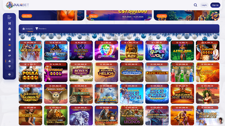 Jackpot de bureau du casino Juliebet