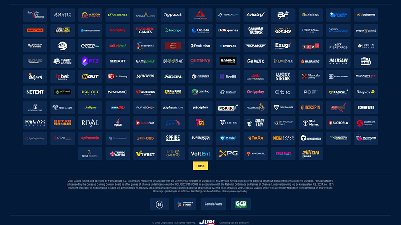 Développeurs du jeu de casino Jupi pour ordinateur