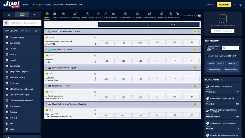 Jupi Casino Desktop sports en direct