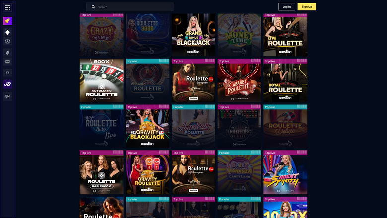 JustBit Casino Desktop live dealer