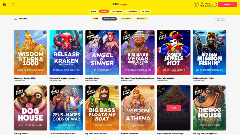 Gains et pertes sur ordinateur au casino Justspin