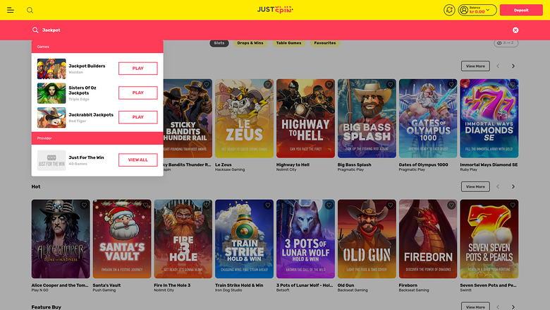 Jackpot de bureau du casino Justspin