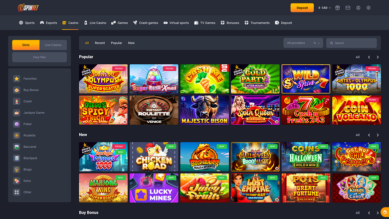 Juegos de escritorio del casino JVSPINBET