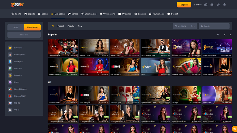 Casino JVSPINBET con crupier en vivo de escritorio