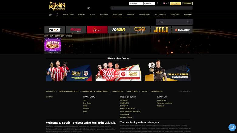 Jackpot du Casino K9Win Bureau