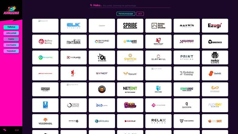 Desarrolladores de juegos de Kanuuna Casino Escritorio
