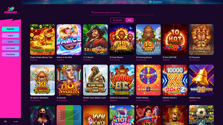 Juegos de escritorio del casino Kanuuna