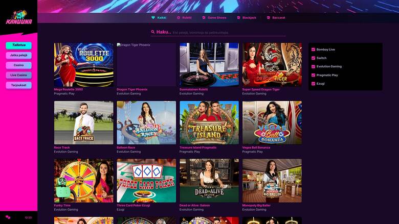 Crupier en vivo de Kanuuna Casino Escritorio