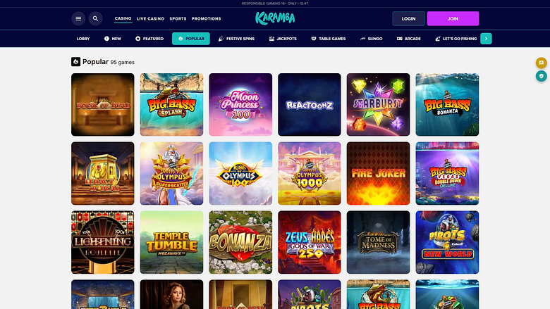 Jeux de casino Karamba sur ordinateur