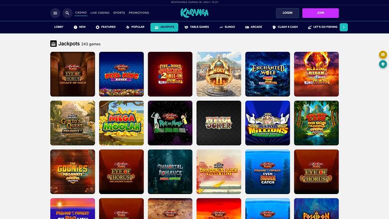 Jackpot du Karamba Casino Bureau