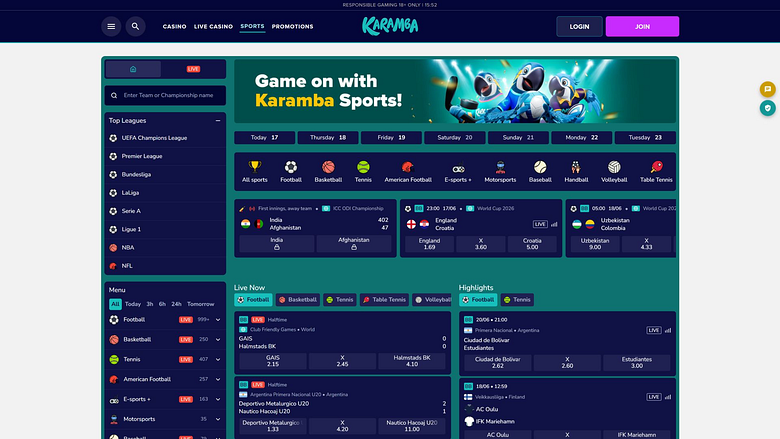 Sports sur Ordinateur de Karamba Casino
