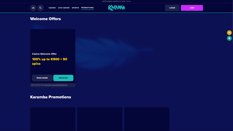 Promotions du Karamba Casino Bureau