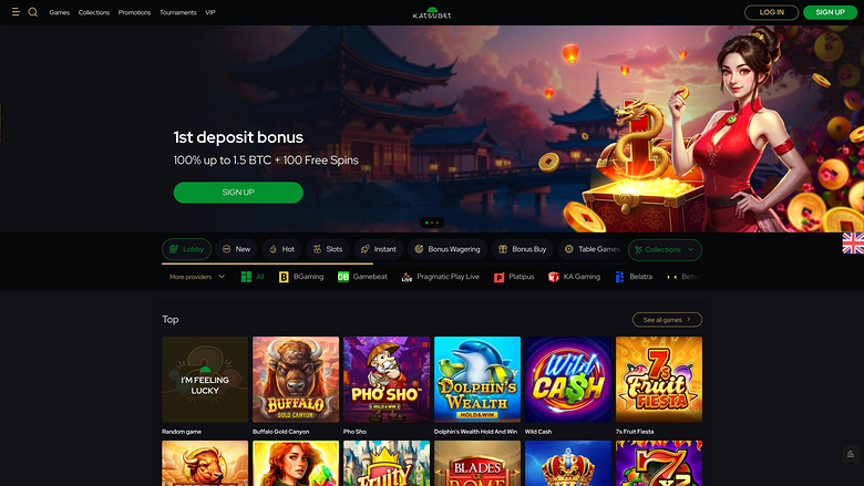 Katsubet Casino Homepage Desktop
