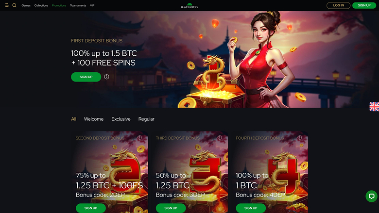 Katsubet Casino Promotions Desktop