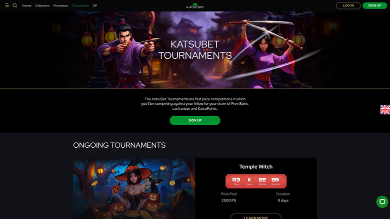 Katsubet Casino Tournaments Desktop