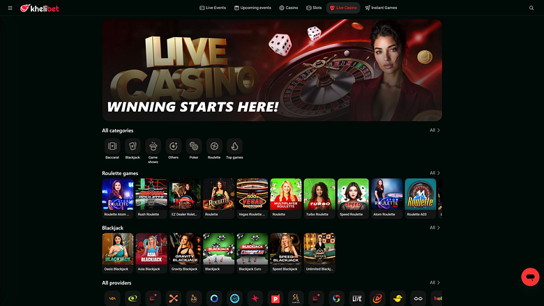 Kheli Bet Casino Desktop Live Dealer
