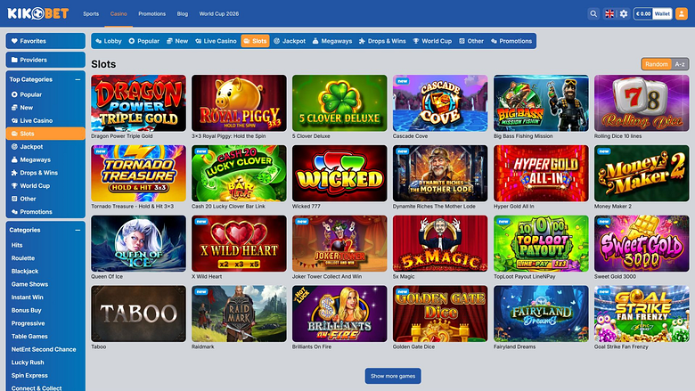 Kikobet Casino Desktop Games