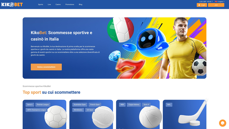 Page d’accueil du Kikobet Casino Bureau