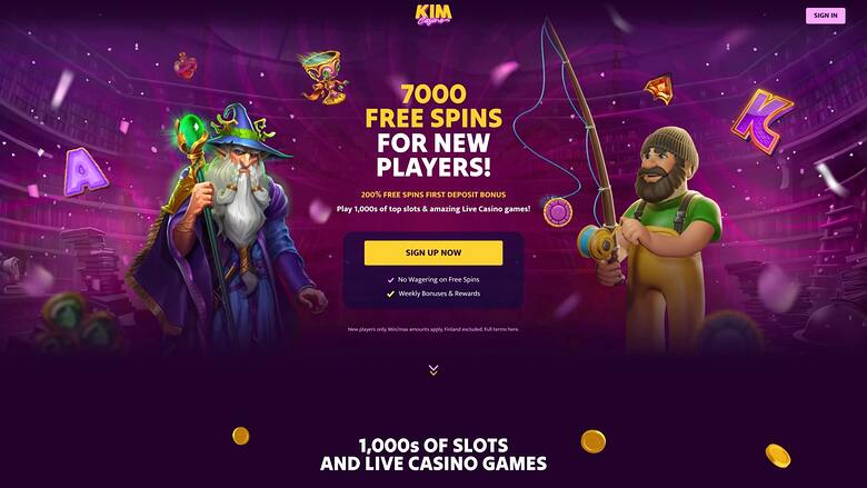 Página principal de Kim Casino Escritorio