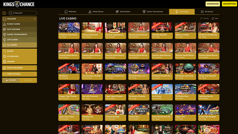 Kings Chance Casino Desktop Live-Dealer