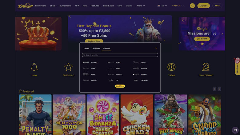 Développeurs du jeu de casino King's Chip pour ordinateur