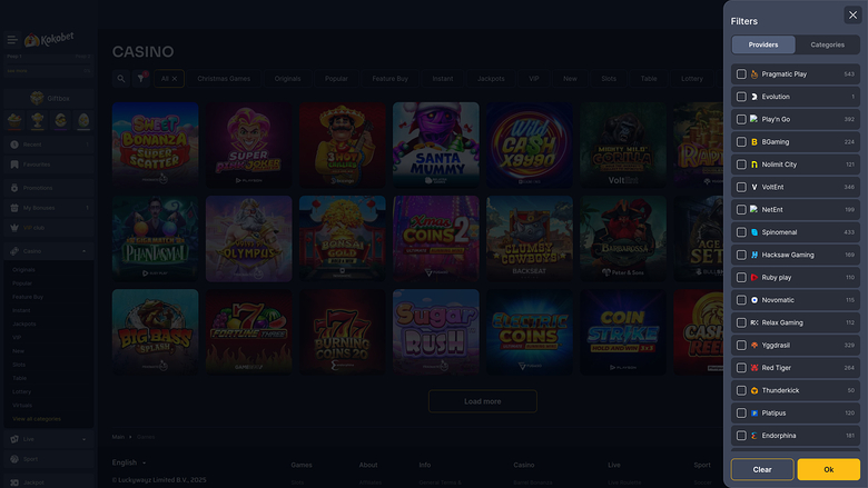 Koko.bet Casino Desktop-Spieleentwickler