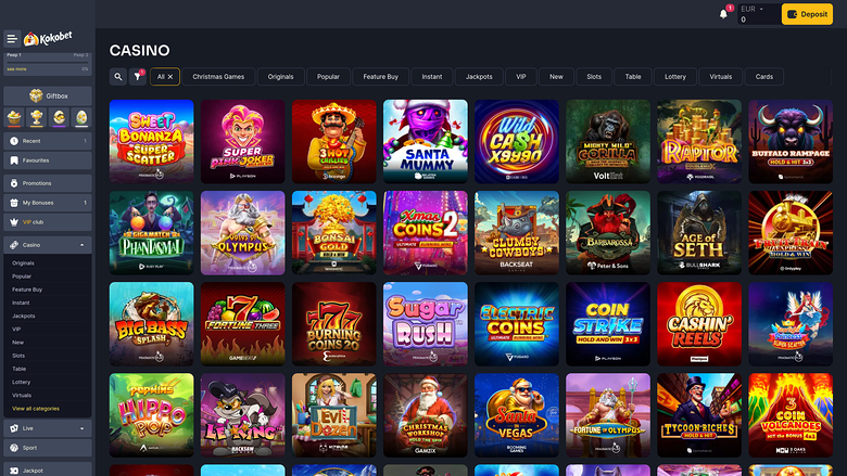 Koko.bet Casino Desktop-Spiele