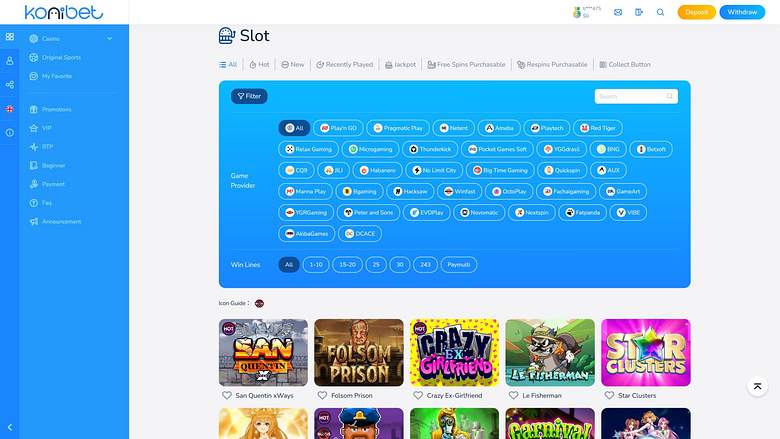 Konibet Casino Desktop Game Developers