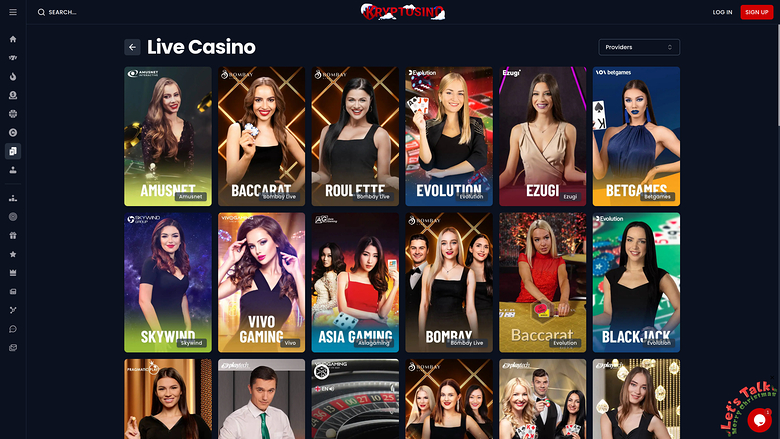 Kryptosino Casino Desktop Live Dealer
