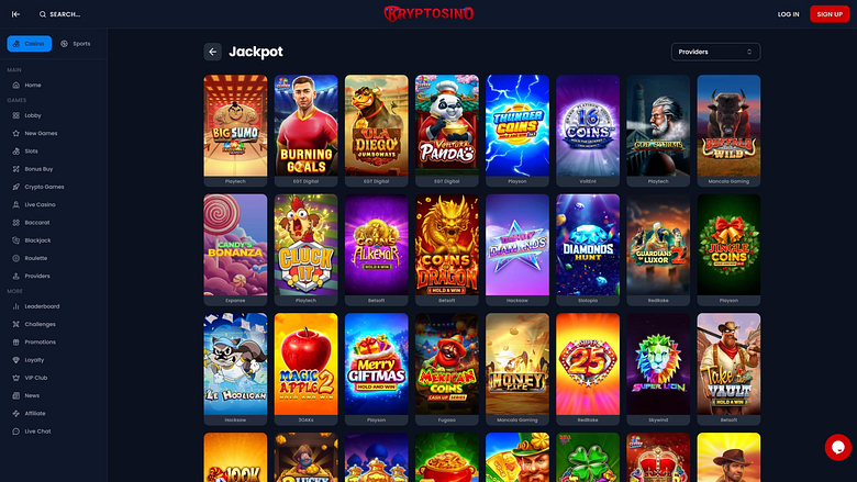 Jackpot du casino Kryptosino sur ordinateur
