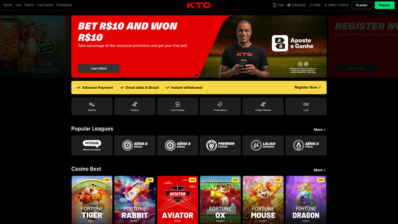 Page d'accueil de Who Casino pour ordinateur