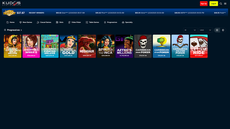 Jackpot de bureau du casino Kudos