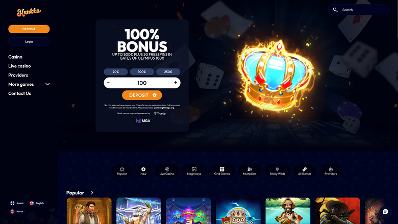 King Casino Desktop-Startseite