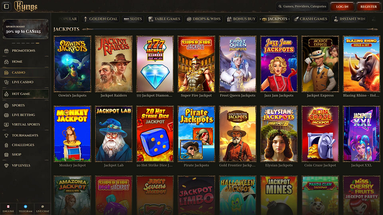Jackpot desktop del casinò Kyngs