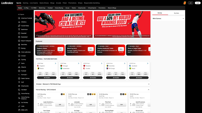 Ladbrokes Casino Sport Desktop