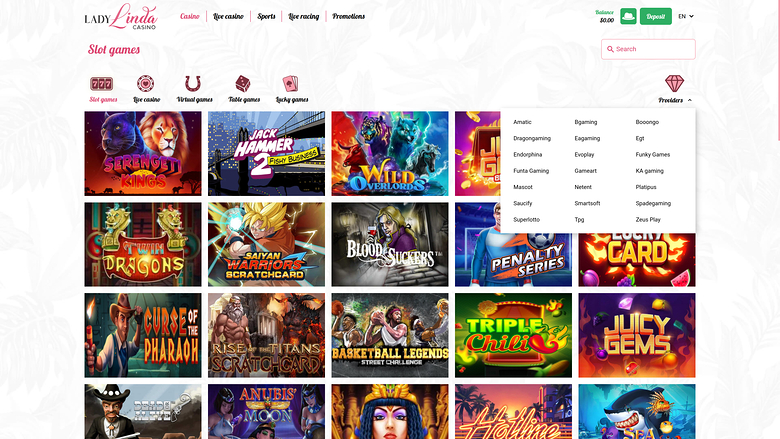 Développeurs du jeu de casino Lady Linda pour ordinateur