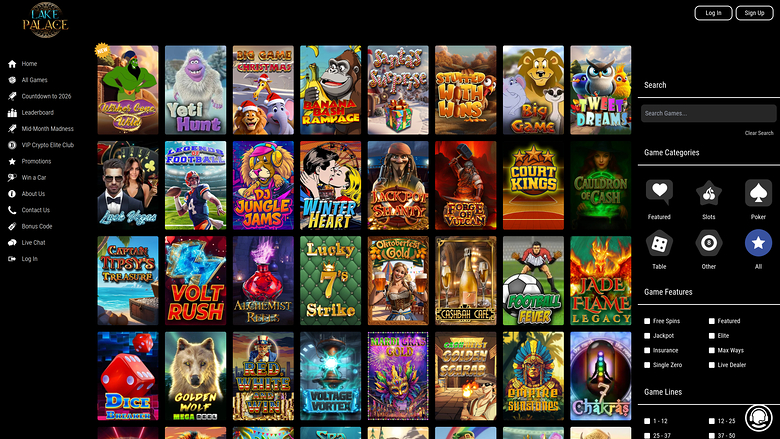 Giochi desktop del Lake Palace Casino