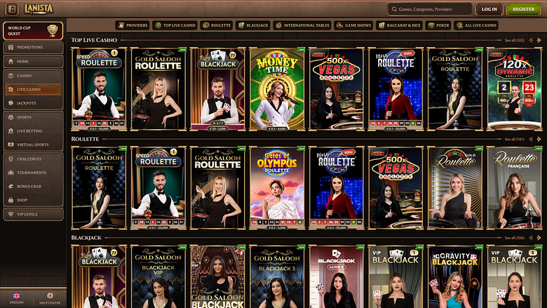 Casino en Direct de Lanista Casino pour Ordinateur