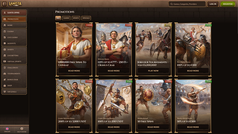 Promotions du casino Lanista