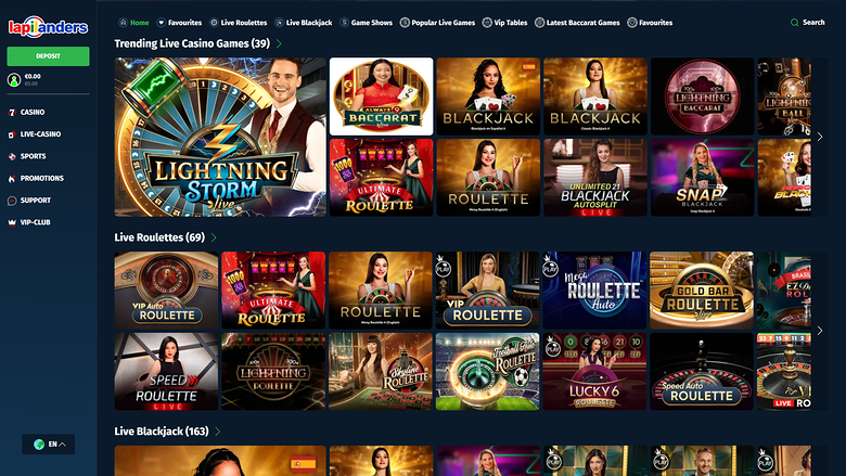 Casino Lapilanders avec croupier en direct sur ordinateur