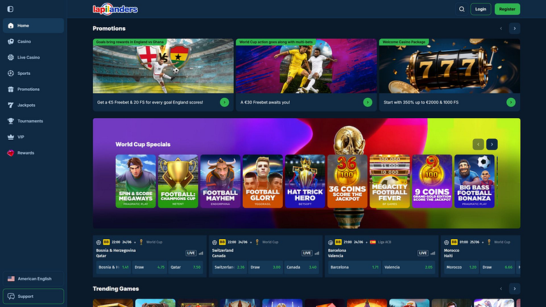 Lapilanders Casino Desktop-Startseite