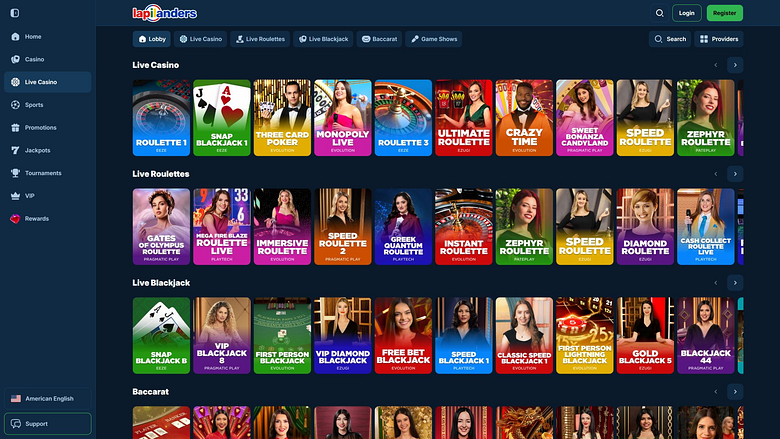 Lapilanders Casino Desktop Live-Dealer
