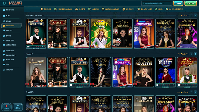 Larabet Casino Desktop Live Dealer