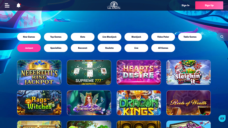 Jackpot de bureau du casino Las Atlantis