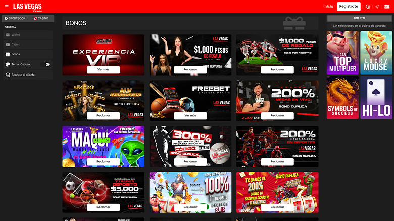 Promotions sur ordinateur pour les casinos en direct de Las Vegas