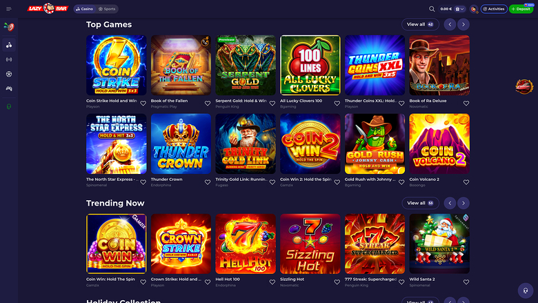 Jeux de casino Lazybar pour ordinateur