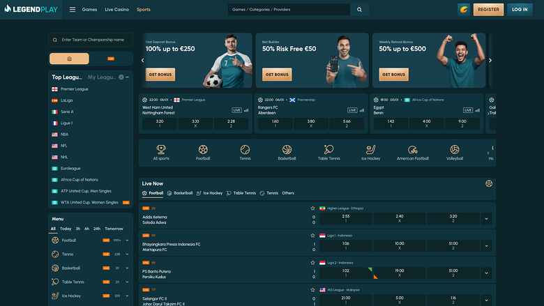 Legend Play Casino Deportes de escritorio