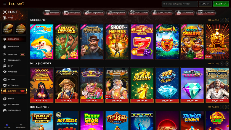 Jackpot de bureau du casino Legiano