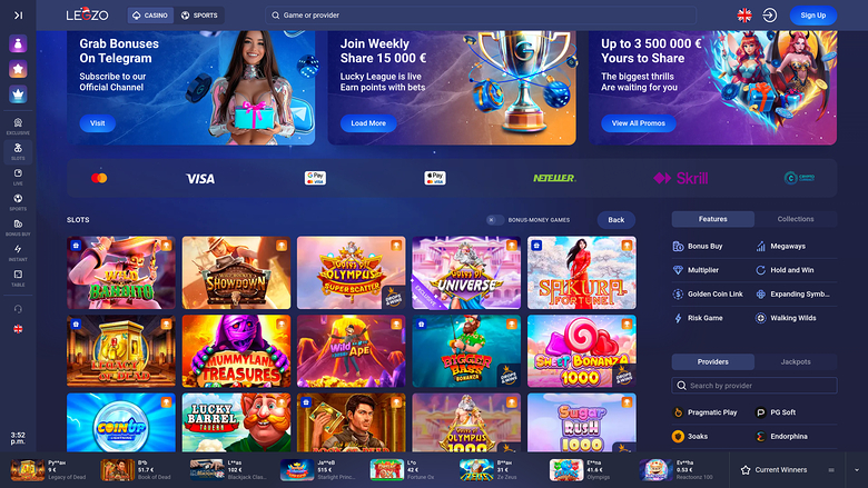 Jeux de casino Legzo sur ordinateur